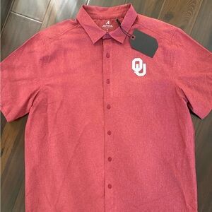 Antigua University of Oklahoma Sooners Men’s Button Up Active Shirt